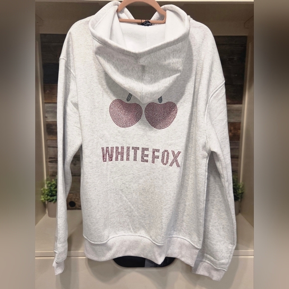 White Fox Boutique Made With Love Cherry Graphic Hoodie - Grey Marle- SOLD OUT!! - Picture 7 of 9